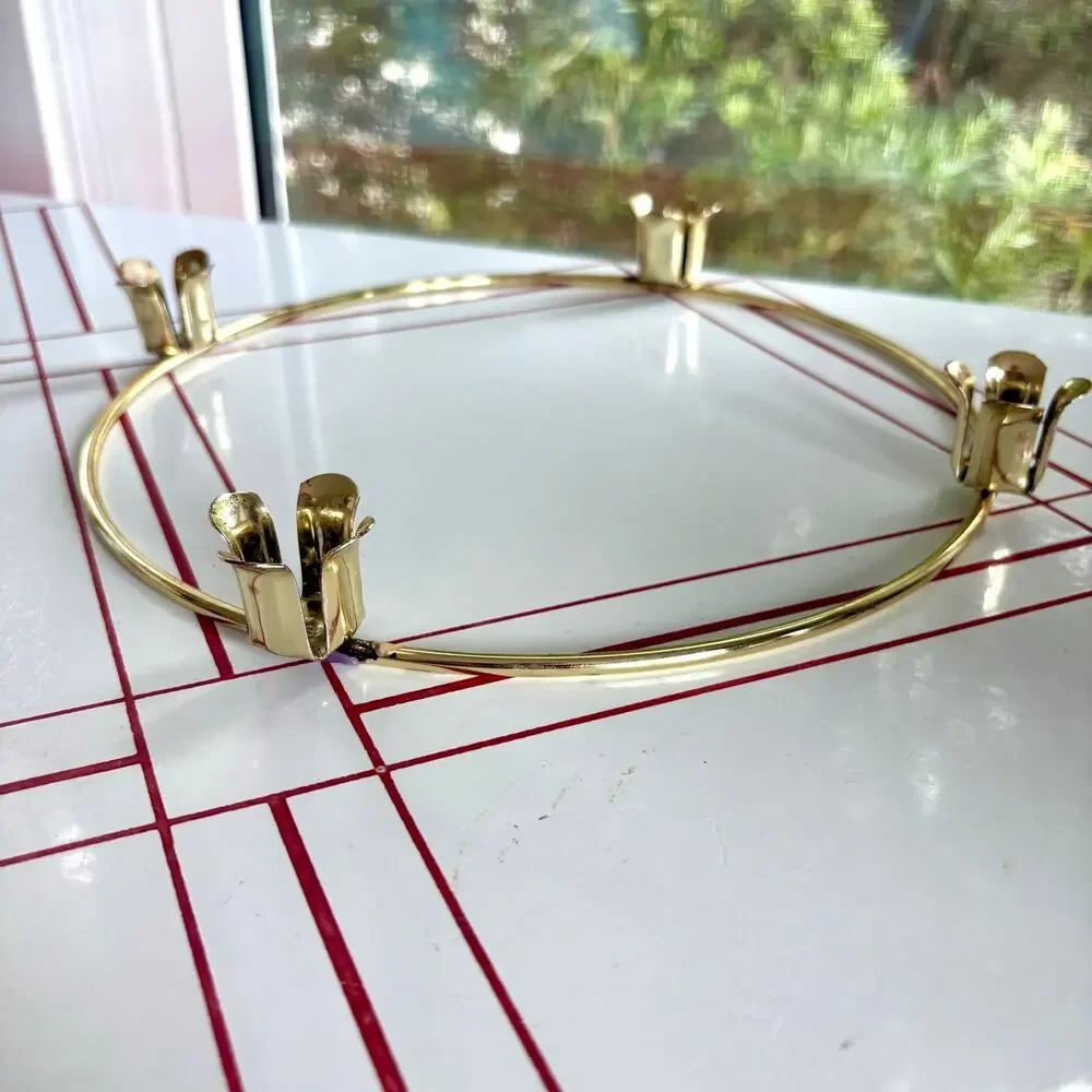 Vintage Gold Tone Brass Advent Candle Wreath Ring by General Wax Co